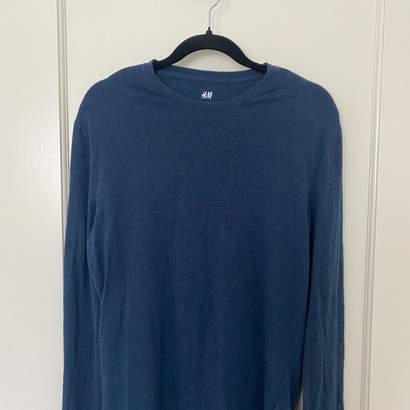 H&M, Slim fit, long sleeve t-shirt, Blue - Picture 1 of 3